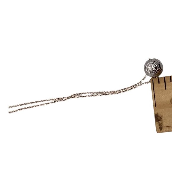 White Gold Plated "O" Word Necklace S925 Chain Italy 16in Delicate Pendant Jewel - Picture 6 of 8